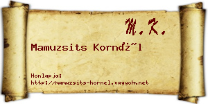 Mamuzsits Kornél névjegykártya
