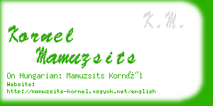 kornel mamuzsits business card